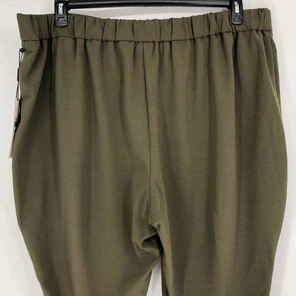 CALVIN KLEIN Women Trousers 22W Green Mid-Rise Pull-On Slim Straight Pants NWT - Picture 7 of 13